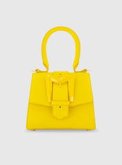 Buckled Mini Croco Leather Handbag with Detachable Strap