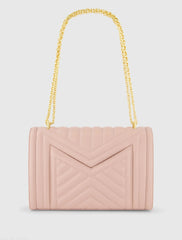 Pink Quilted Napa Leather Handbag With Gold Hardware - FINAL SALE